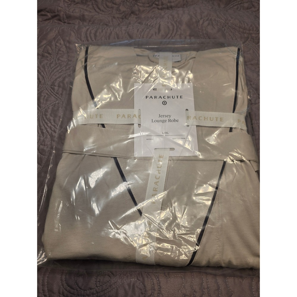 Parachute Jersey Lounge Robe Parchment Beige Cotton Modal Unisex L/XL NWT